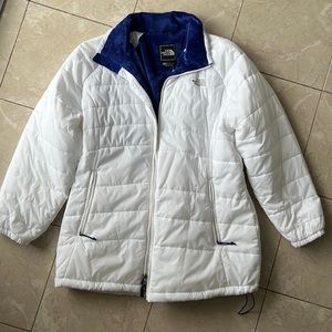 NEW White North Face Blue lined jacket XL